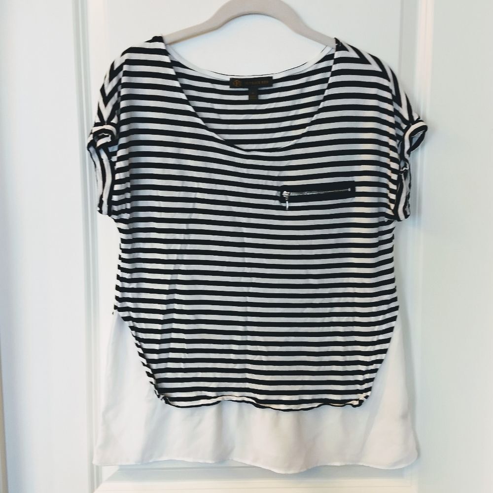Women's Outback Red Navy & White Striped Top Small